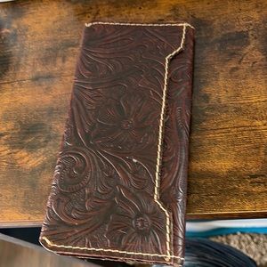 Leather hand tooled wallet/card holder